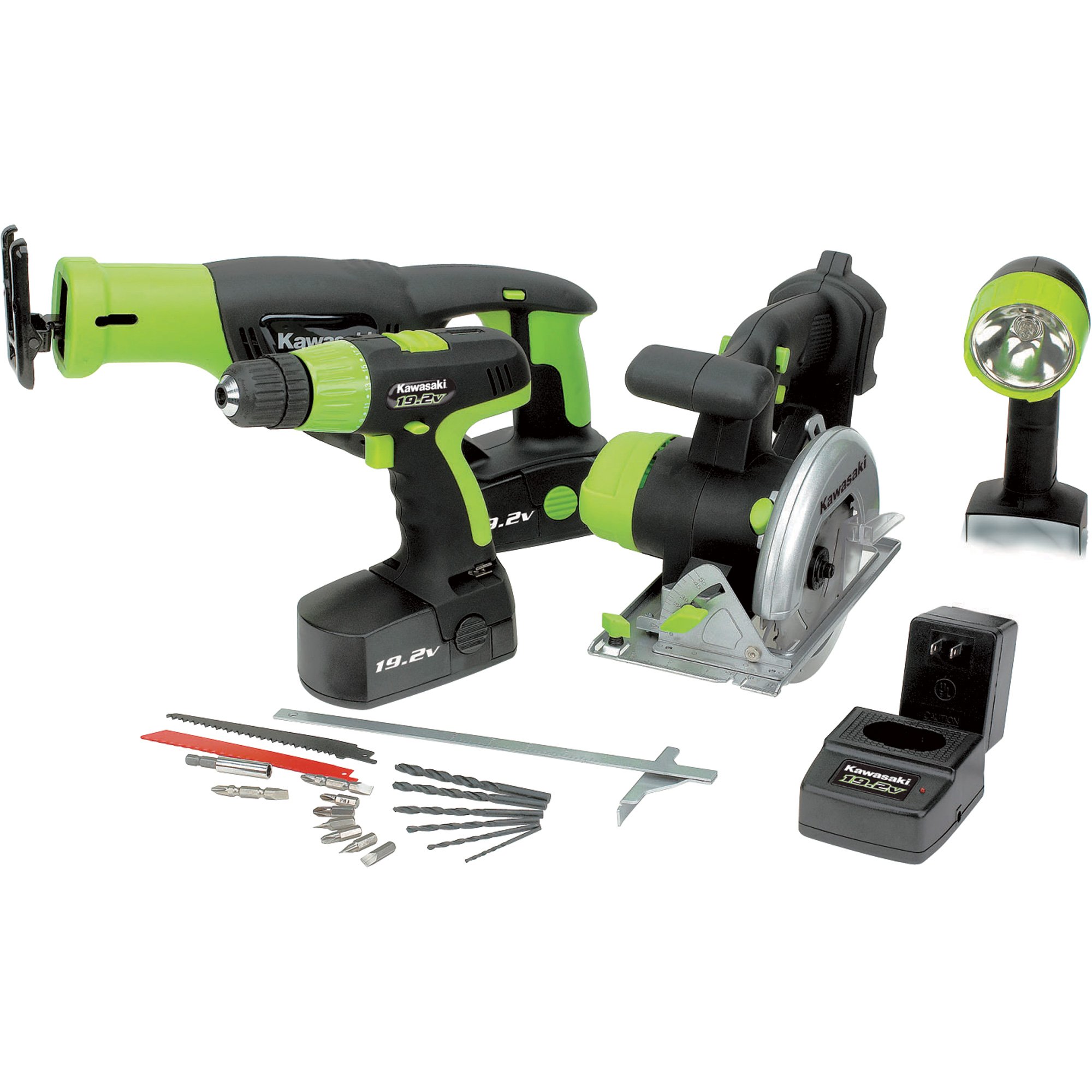 Kawasaki Black Series Cordless Combo Tool Kit — 4-Pc., 19.2 Volt